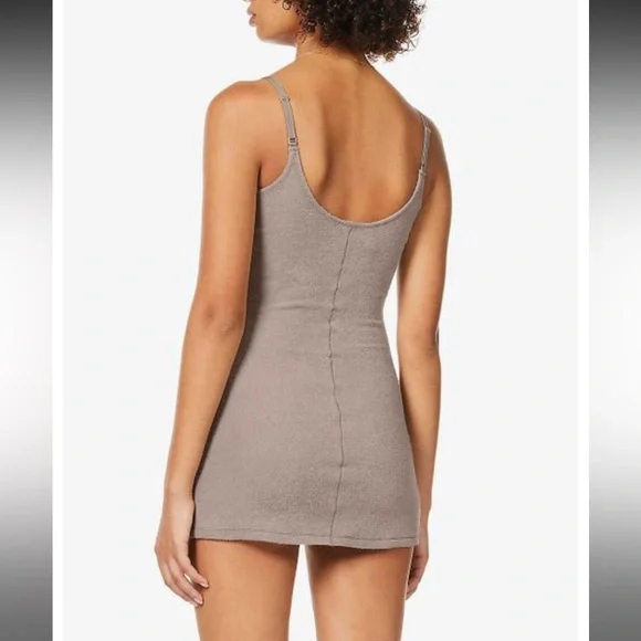 Skims Women's Terry Scoop-neck Cotton-blend Towelling Mini Dress in desert tan - Picture 4 of 8